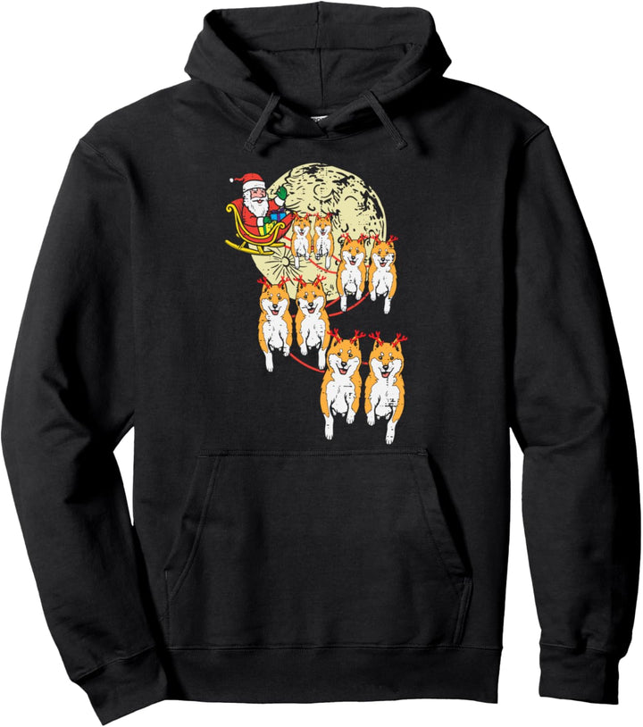 Reindeer Shiba Inu Santa Christmas Pet Akita Dog Xmas Gift Pullover Hoodie