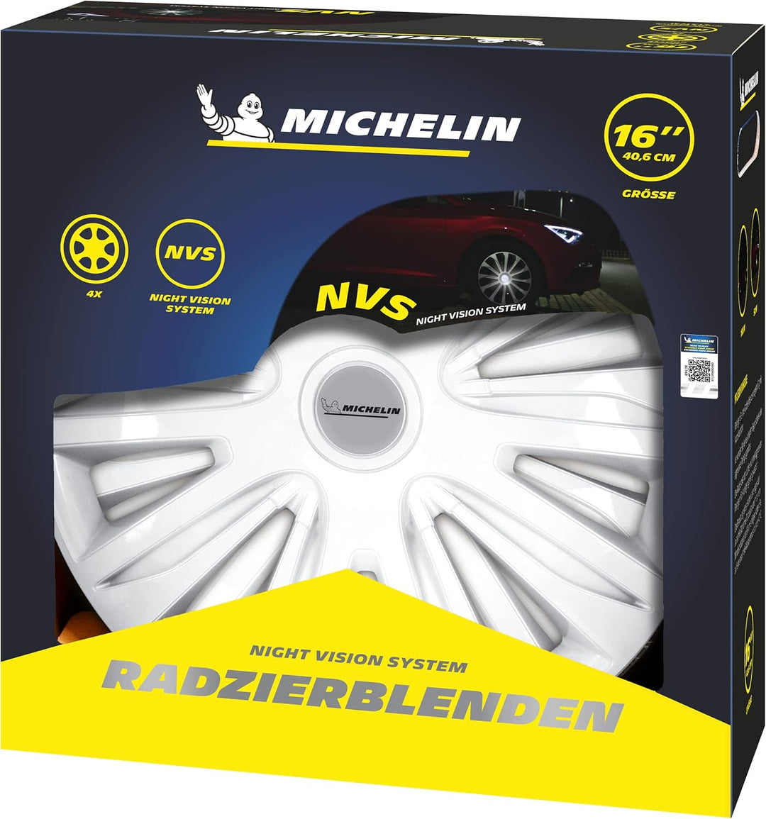 MICHELIN Radkappe MX-FW 16 Zoll Universal Radzierblende | 4 er Set Fürs Auto | ABS Kunststoff | Nigh