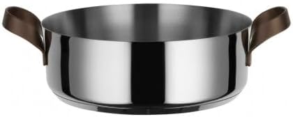 Alessi edo PU102/24 Schmortopf mit Zwei Griffen aus Edelstahl, Griffe aus Edelstahl mit PVD-Beschich