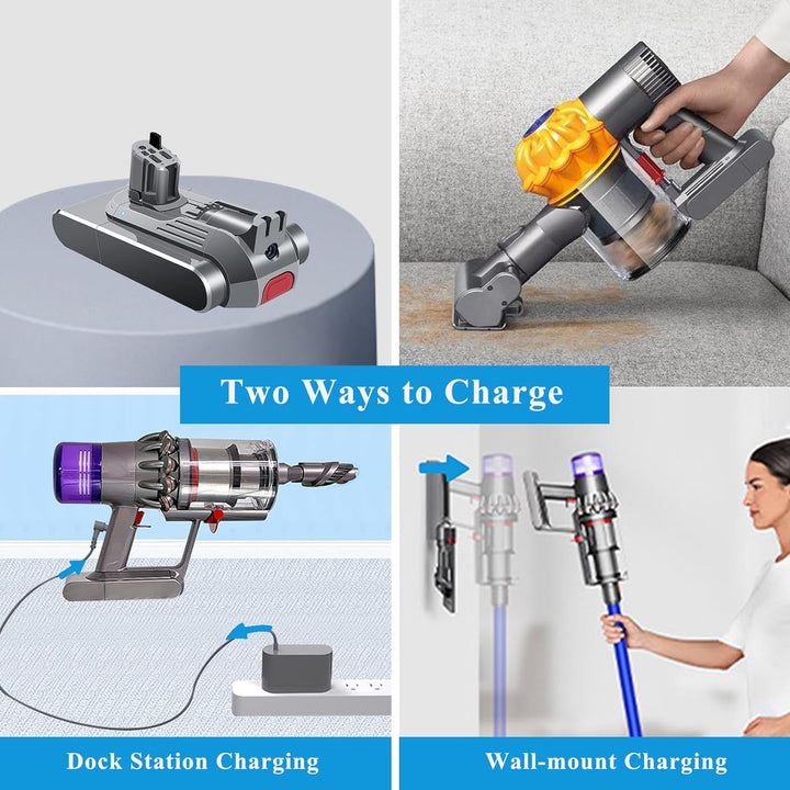 DTK Ersatzakku für Dyson V11 Akku V15 SV15 SV16 SV22 mit Knopf-Installationsart Handheld Kabelloser