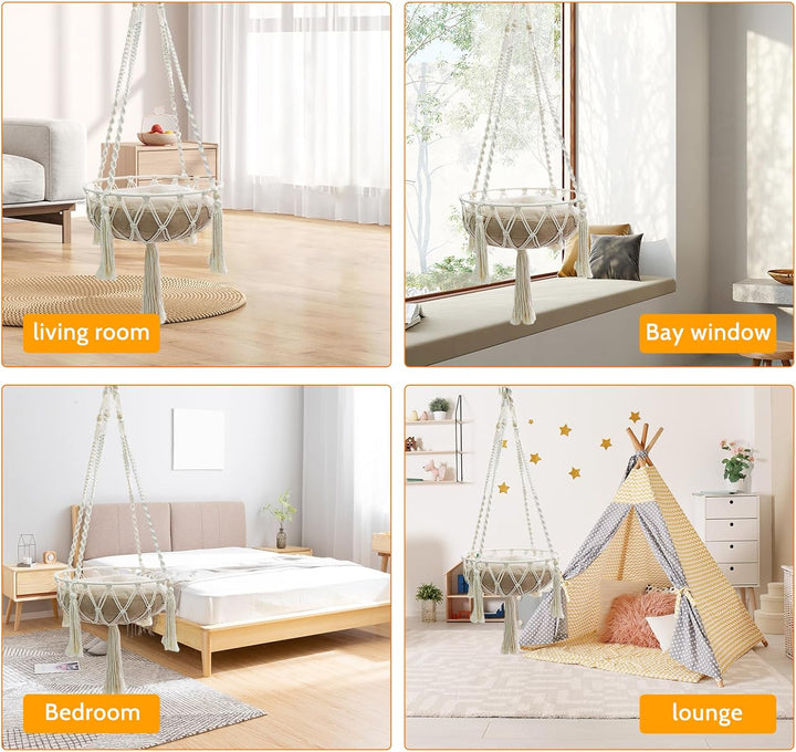 Makramee-Katzenbett, Hängematte für Katzen, Katzenschaukel, handgestrickt, hängende Katzennester, Ha