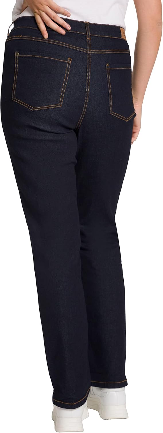 Ulla Popken Damen Jeans Straight-Jeans 26 Dark Blue Denim, 26 Dark Blue Denim