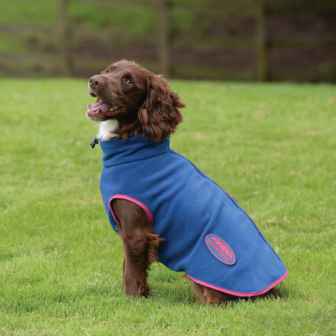 2022 Weatherbeeta Comfitec Fleece Zip Dog Coat 1003457 - Navy/Red - 40cm, 40cm