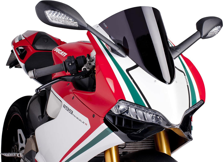 Puig 5990F Kuppel Racing Ducati 1199 Panigale 12-14, Transparent/Dunkelgrau Rauch Stärk getönt, Stär