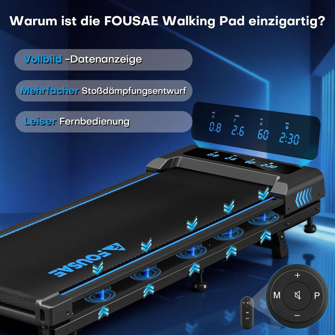 Walking Pad Laufband für Zuhause, 4-IN 1 Laufband Schreibtisch mit 9% Steigung, 2.5HP Walking Machin