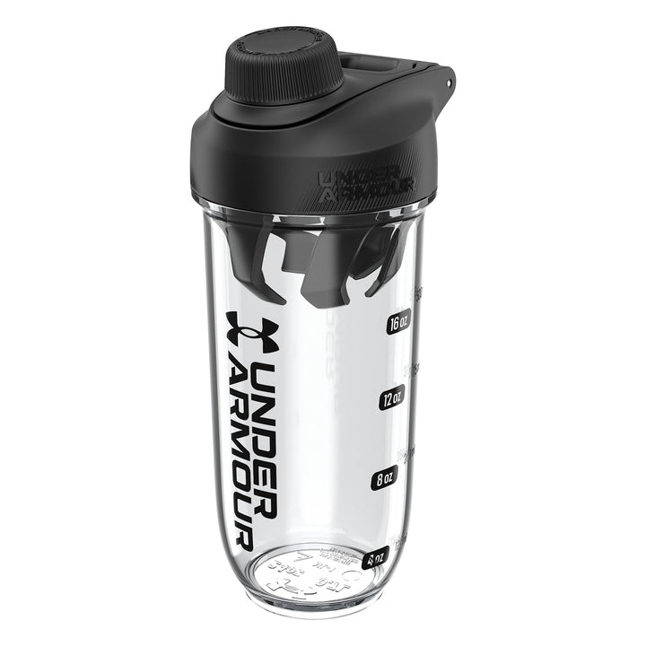 Under Armour UA Clarity Shaker-Flasche, 680 ml, transparent/schwarz, OSFA Durchsichtig / Schwarz, Du