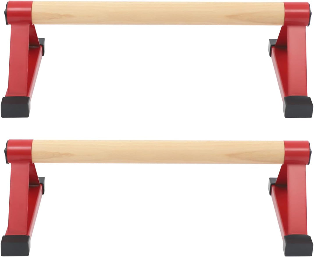 Parallettes Liegestützgriffe Handstand Griffe 400kg Holz und Metall - Rutschfeste Handstand Griffe/D