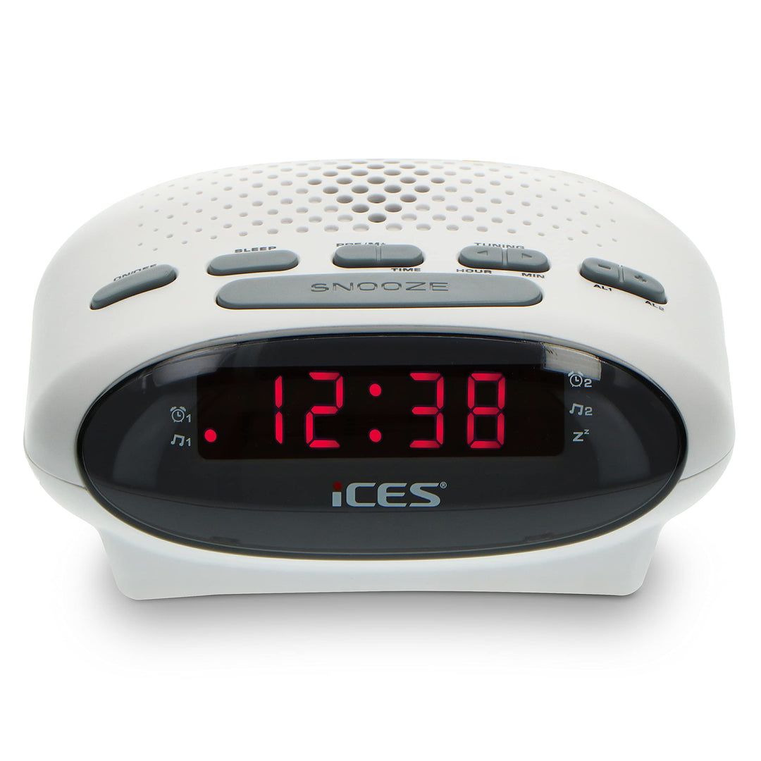 iCES ICR-210 Radiowecker - Radiowecker mit 2 Stunden Weckzeit - PLL FM - Snooze - Sleep Timer - Gang