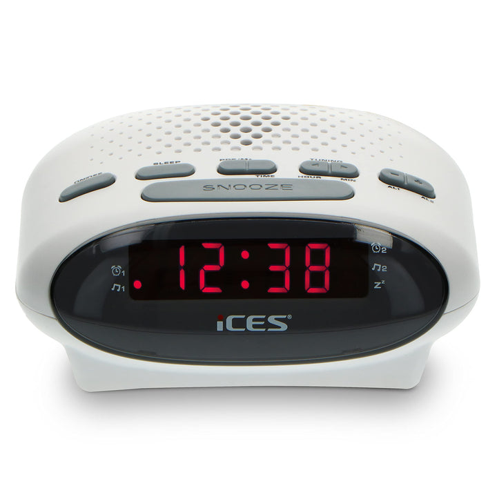 iCES ICR-210 Radiowecker - Radiowecker mit 2 Stunden Weckzeit - PLL FM - Snooze - Sleep Timer - Gang