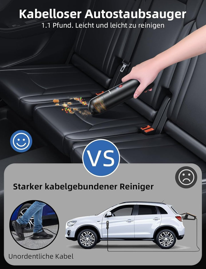Chuboor Handheld Vacuum Cordless Handstaubsauger akku, Leistungsstarker Akku Handstaubsauger Hohe Le