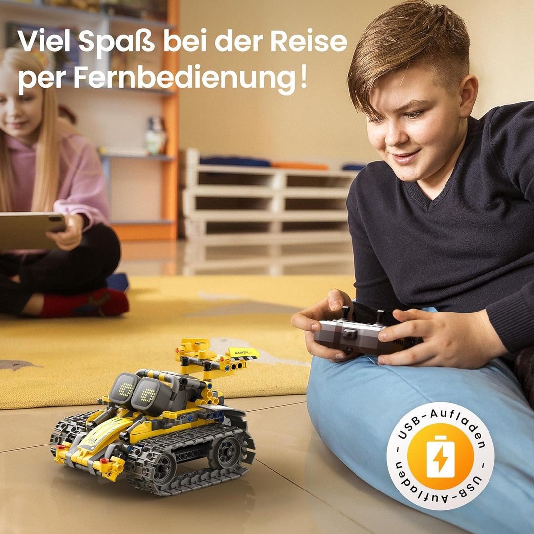 Sillbird Roboter Kinder für Jungen, 3-in-1-Technik Roboter mit App-Fernsteuerung, Wall/Mech Dinosaur