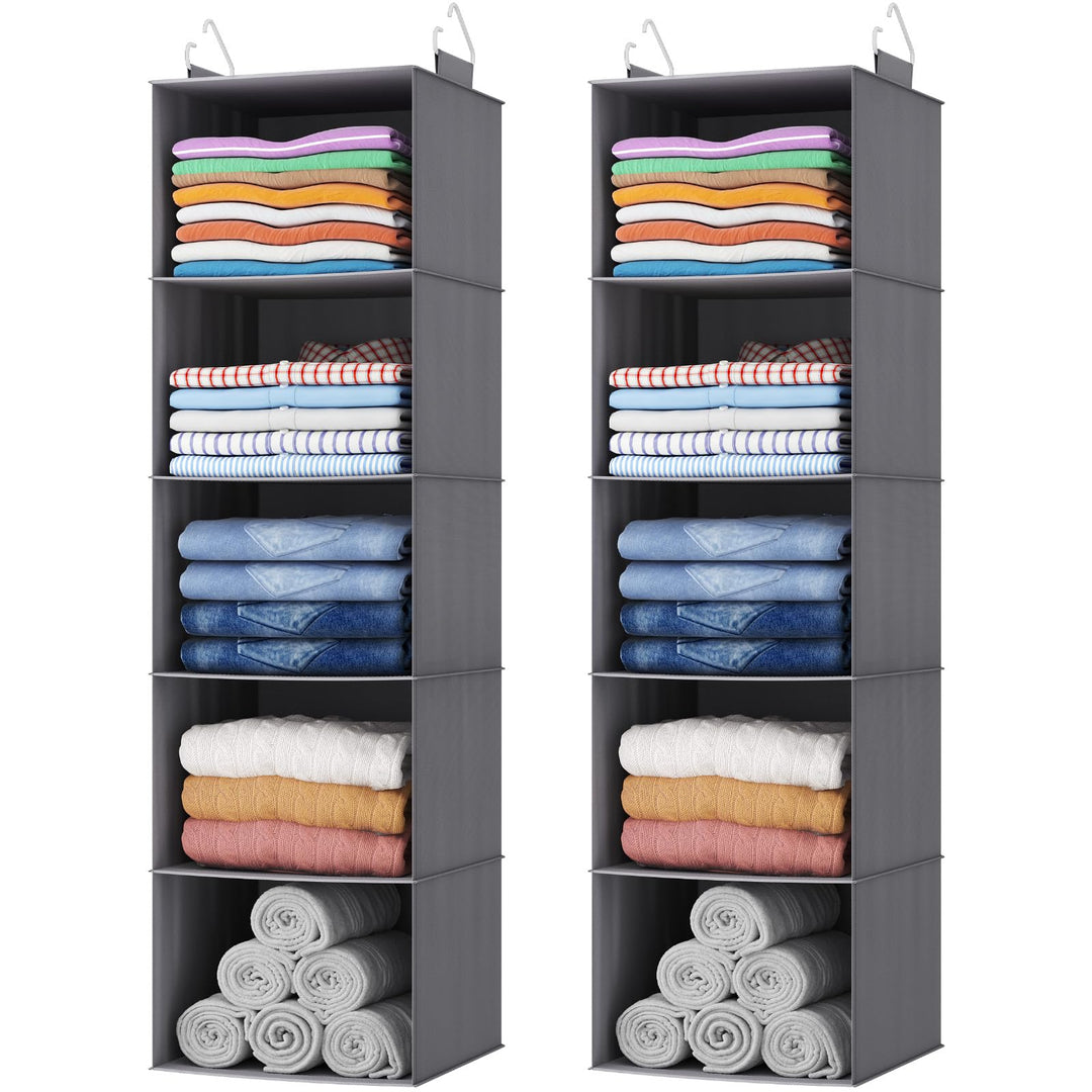 Lifewit 2 Stück Hängeregal, Schrank Organizer, Hängesystem Kleiderschrank, Hängeaufbewahrung aus Sto