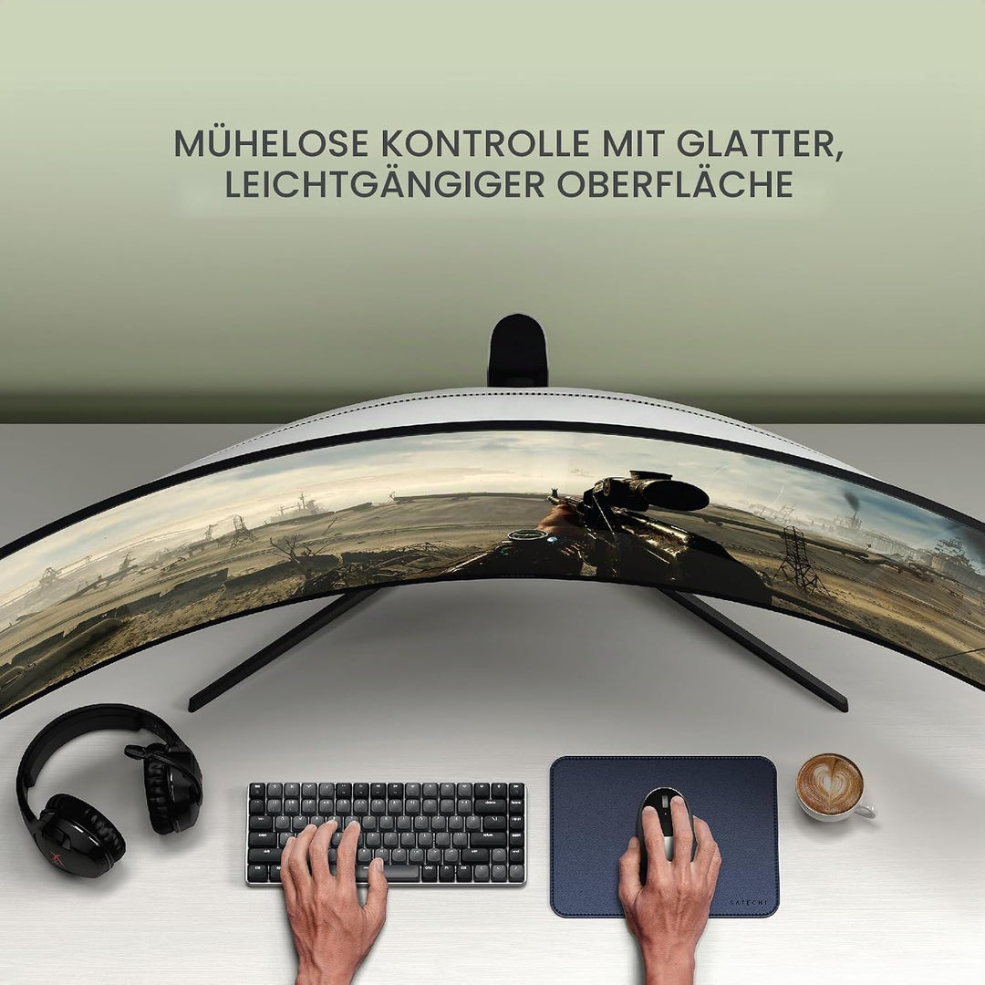 SATECHI Mauspad – Ergonomisch, Wendbar, Kratz- und Wasserfest, Leicht zu Reinigen – Schreibtischpad