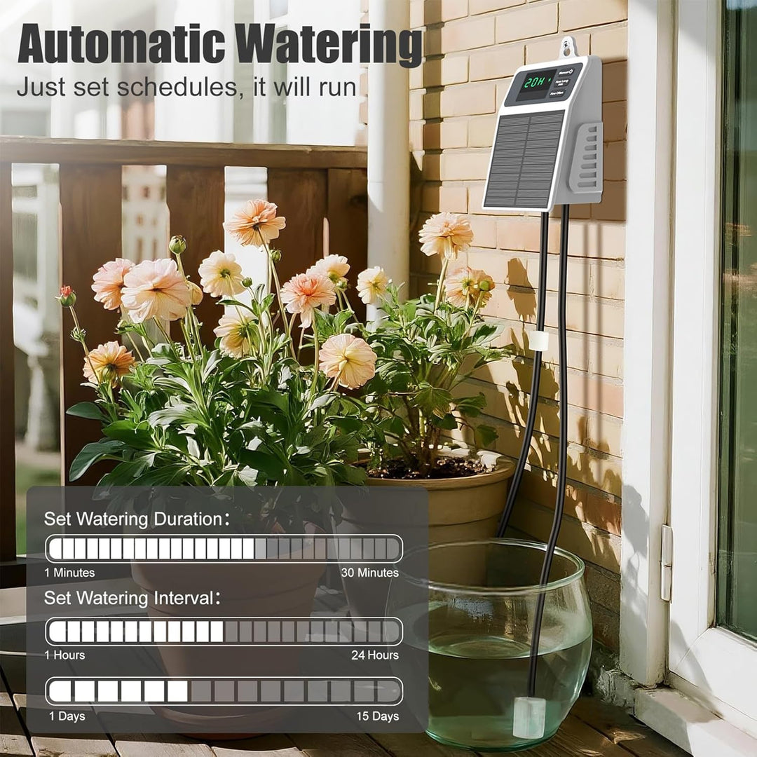 Solares Automatisches Tropfbewässerungsset mit Smart-Timer für 10 Topfpflanzen