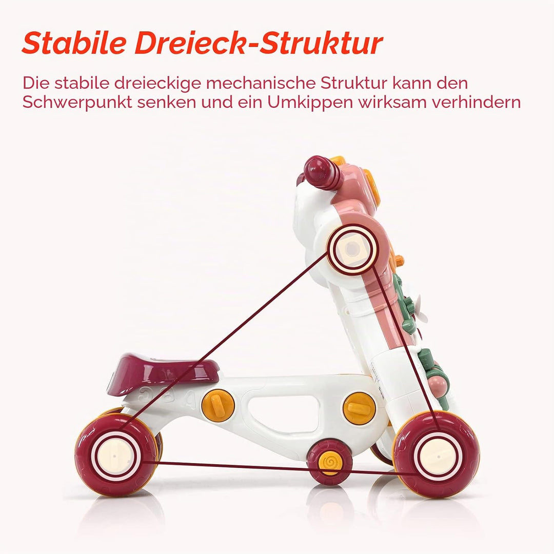 LIFEZEAL 3 in 1 Lauflernwagen, Baby Lauflernhilfe mit Spielbrett, Baby Walker mit Musik- &amp; Spielfunk
