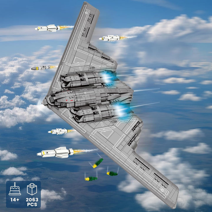 JMBricklayer Kampfjet-Bausatz 60013, B2 Militärbomberflugzeug für Erwachsene oder Jungen, Flugzeugmo