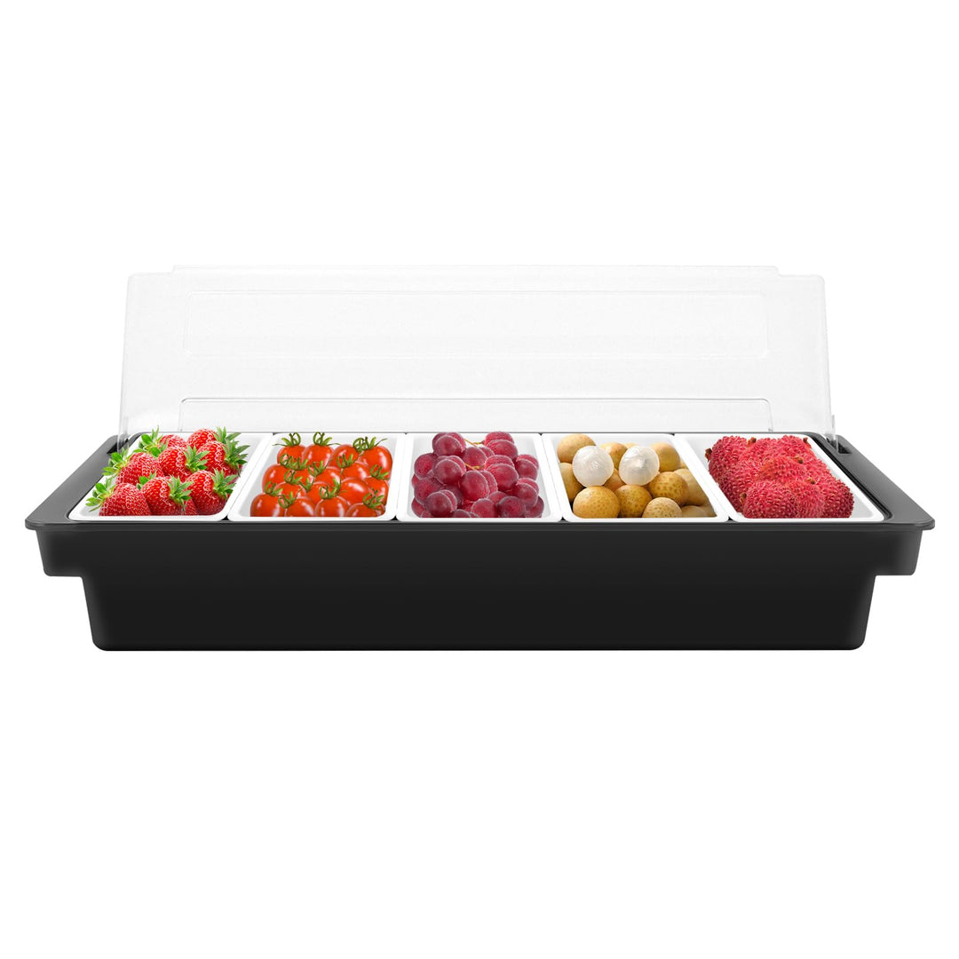 3 oder 5 Einsätzen Zutatenbehälter Topping Behälter, Zutatenbox Cocktail Obst Behälter, für Obst Sna