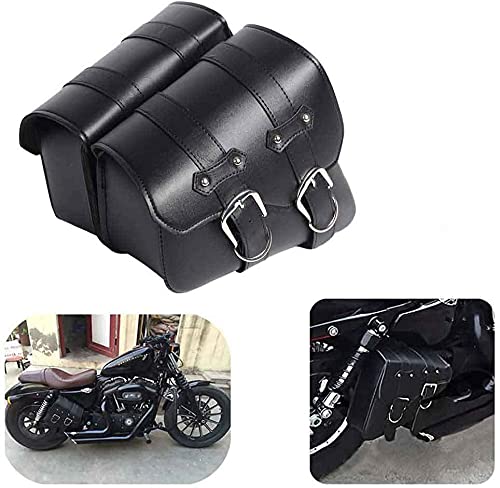 1 Paar Motorrad Satteltaschen Leder Abnehmba Wasserdichte Schwarz Universal für Harley Motorrad Satt
