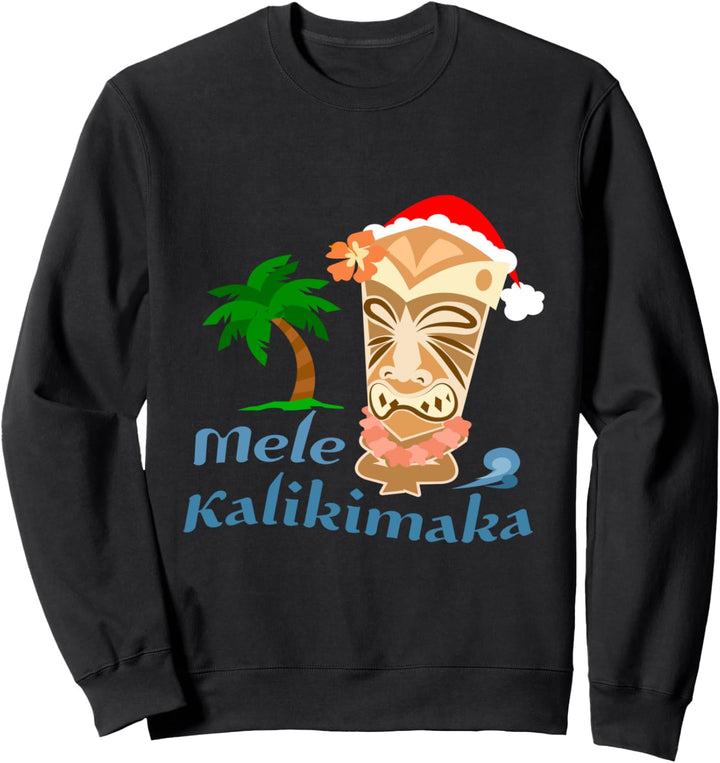 Mele Kalikimaka Merry Christmas Hawaiian Tiki Sweatshirt