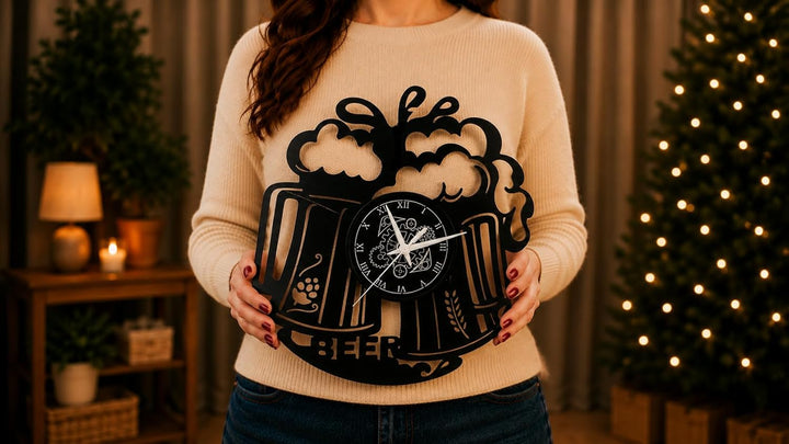 Instant Karma Clocks Vinyl Wanduhr, Handgefertigt, Beer Bier, Barman Cocktail Bar