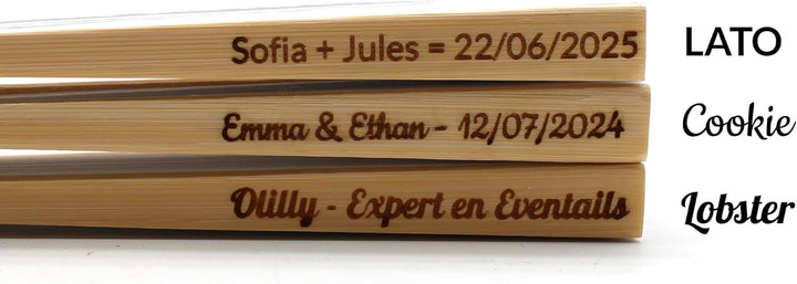 OLILLY - 50 Fächer aus Papier und Bambus für Gäste – Hochzeit, Party, Veranstaltungen im Freien ...