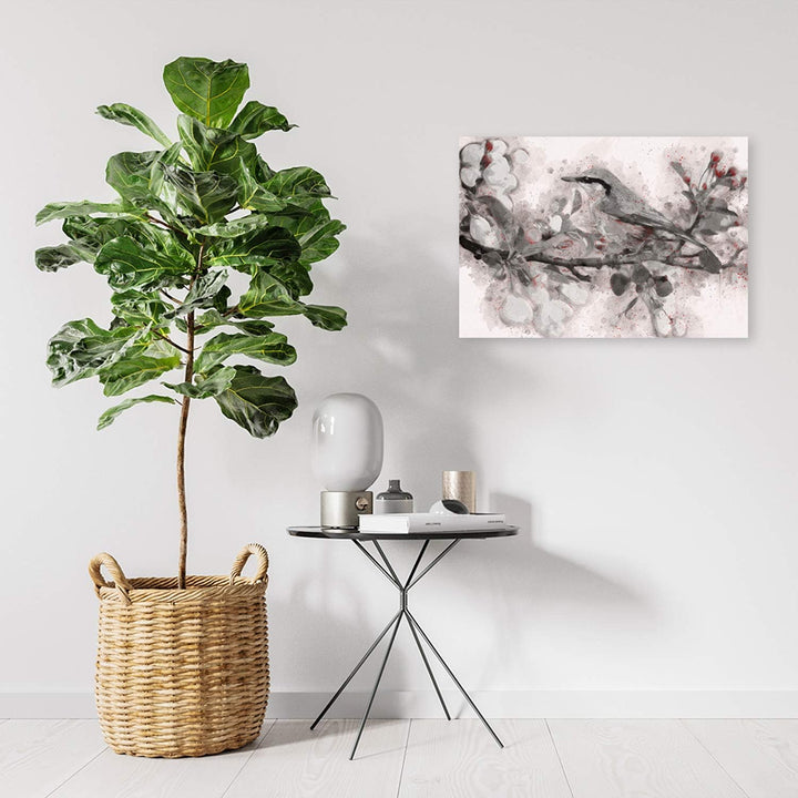 Leinwandbild XXL Vogel Wandbild Kunst Aquarell Beige 120x80 cm M14233 120x80 cm, M14233 120x80 cm