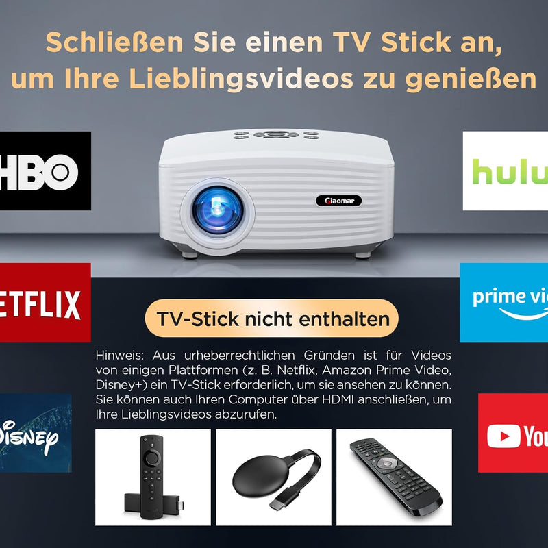 Beamer, 5G WiFi Mini Beamer 11000 Lumen Beamer Full HD 1080P Unterstützt, LED Video Beamer Heimkino/