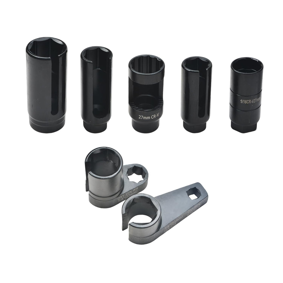 7tlg Lambdasonden Schlüssel Set, 22mm 27mm 29mm Lambdasonde Nuss Steckschlüssel Werkzeug Lambdasonde