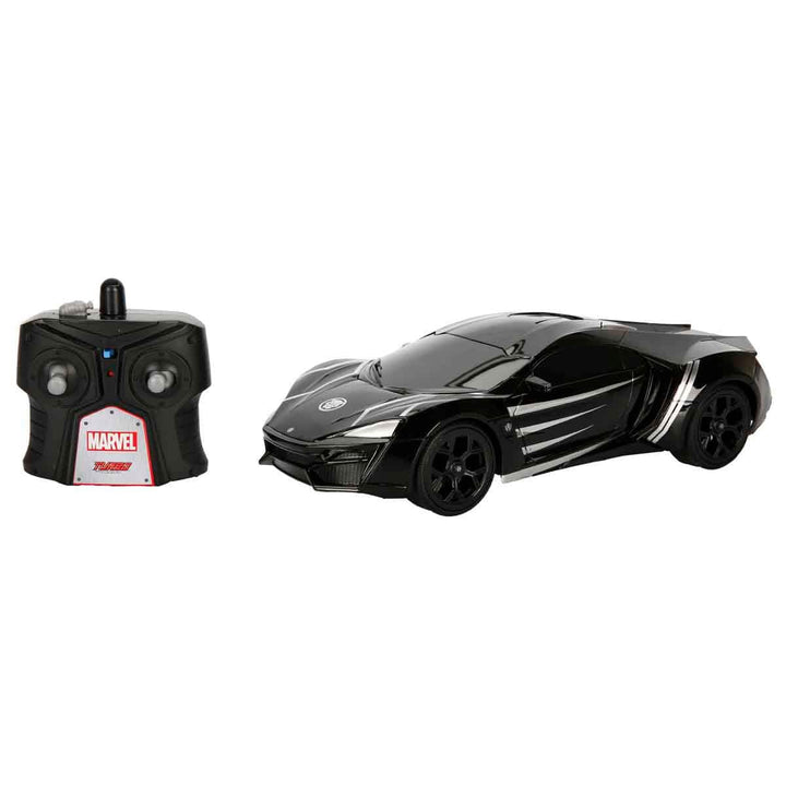 Jada Toys Marvel Black Panther RC Lykan Hypersport, Turbofunktion, RC Auto, Ferngesteuertes Auto mit