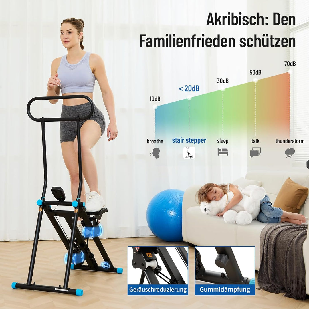 HXD-ERGO Vertikale Klettermaschine, Kreuztrainer mit LCD-Display, Steppers Faltbare Tragbares Pedal,