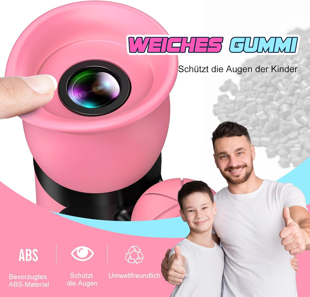 Geschenk Mädchen 3-12 Jahre, Kinder Ferngläser Spielzeug Mädchen, Stossfestes Kompaktes Fernglas Ost