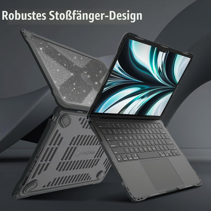 Fintie Hülle Kompatibel mit MacBook Air M5 M4 M3 M2 13.6" (2026-2022) A3449 A3240 A3113 A2681- Rugge