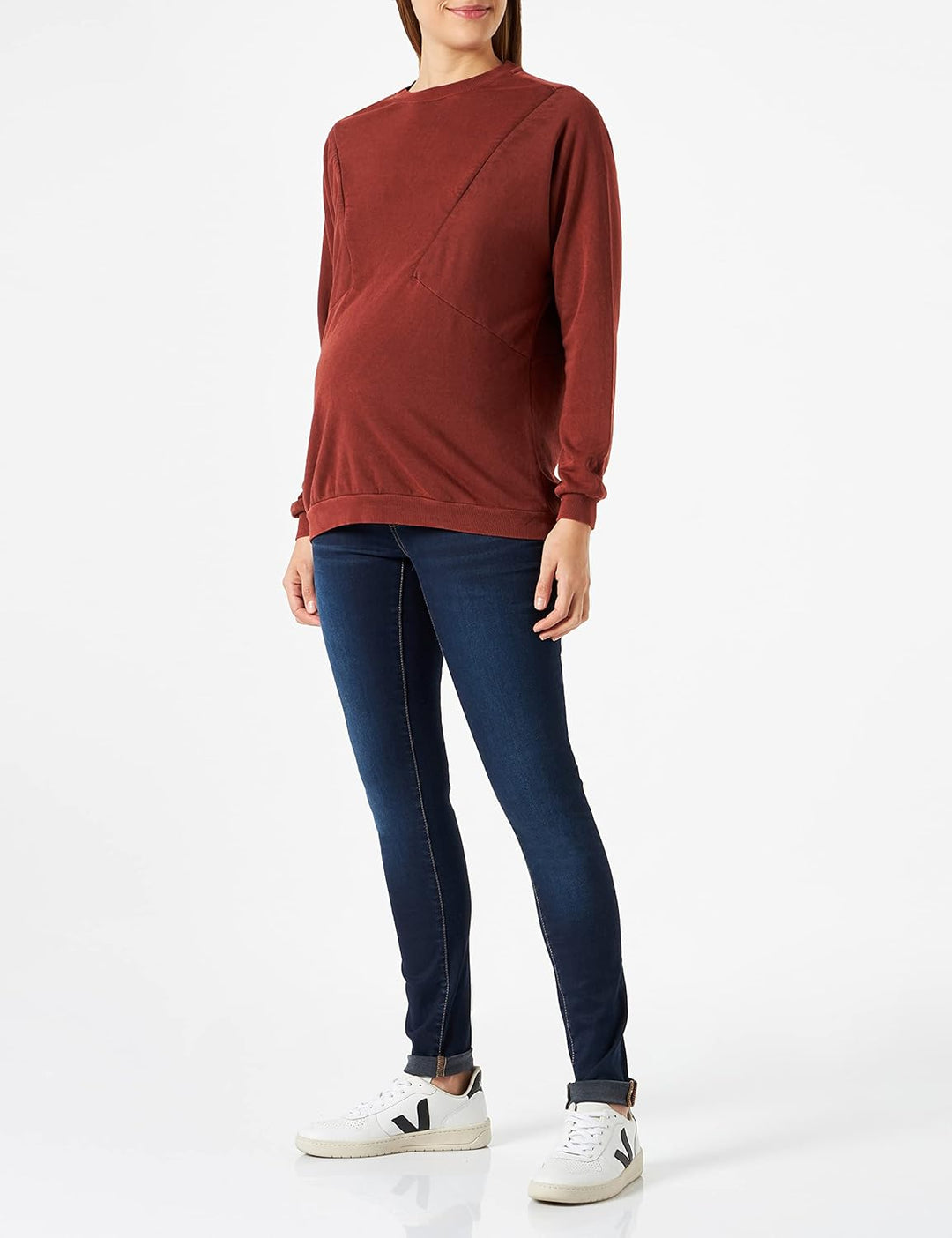 Noppies Damen Pullover Ponca Nursing Long Sleeve 34 Henna - P635, 34 Henna - P635