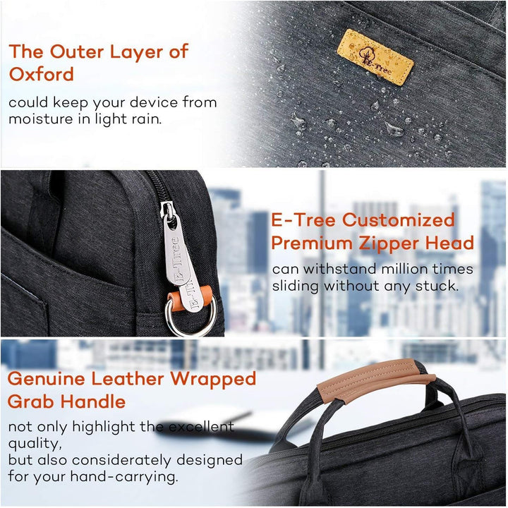 E-Tree Laptop Sleeve Handbag Shockproof Laptop Shoulder Bag Messenger Computer Carrying Case Briefca