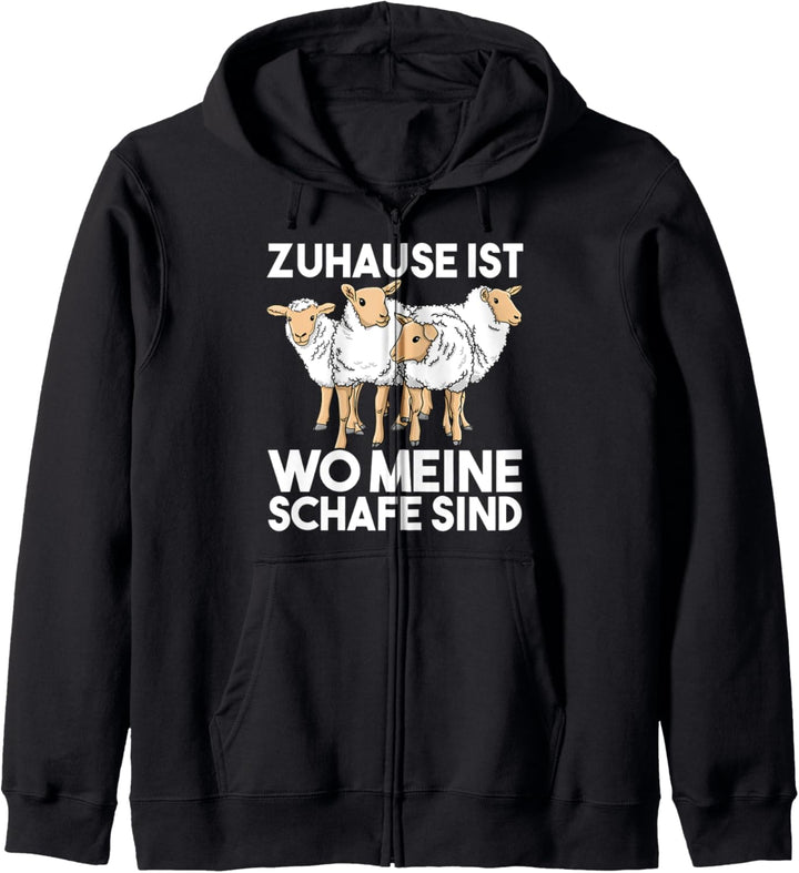 Zuhause ist wo meine Schafe sind Lustiges Schaf Geschenkidee Kapuzenjacke