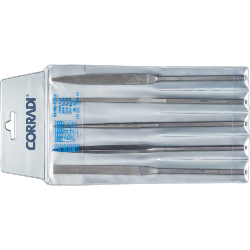 CORRADI-Handy-Feilen-Set, 5-teilig, Schweizer Hieb 00, 215mm, 19503201 – Für die sehr grobe Präzisio
