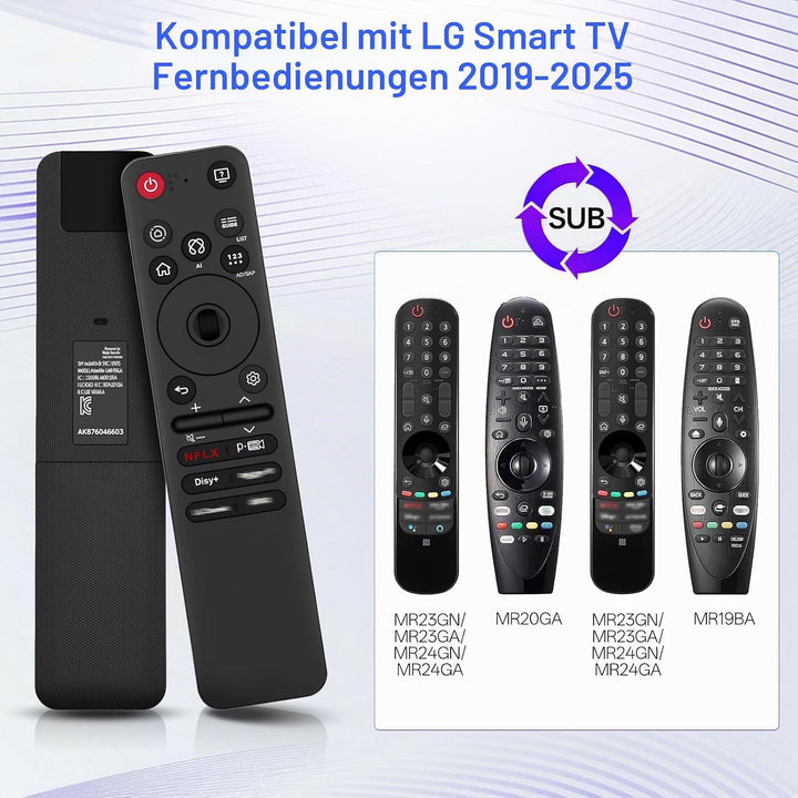 AI Magic Fernbedienung für LG Smart TV – Ersatzsteuerung für LG WebOS TV 2019-2025, OLED, QNED, UHD,