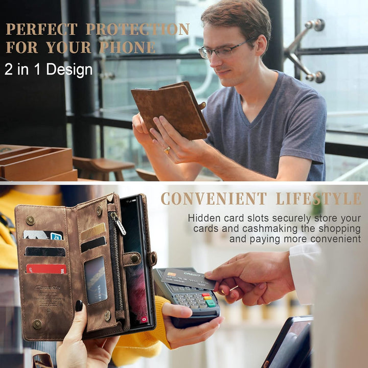 UFinetech Samsung S22 Ultra Hülle, Stossfest Kartenfach Tasche Samsung Galaxy S22 Ultra 5G Handyhüll