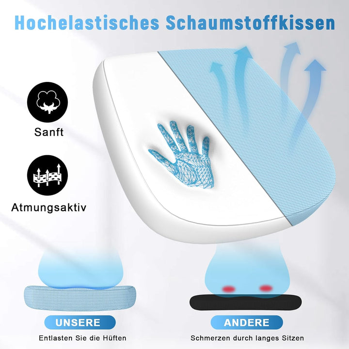 naspaluro Bürostuhl, Ergonomischer Schreibtischstuhl mit Netzbespannung, Klappbaren Armlehnen, Höhen