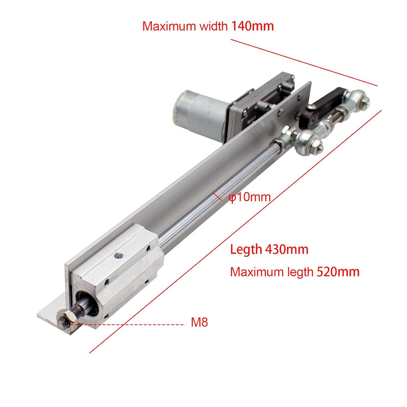 Toplionace Hubkolben Linearaktuator, DC 12V / 24V Getriebe Einstellbarer teleskop Motor DIY Motor mi