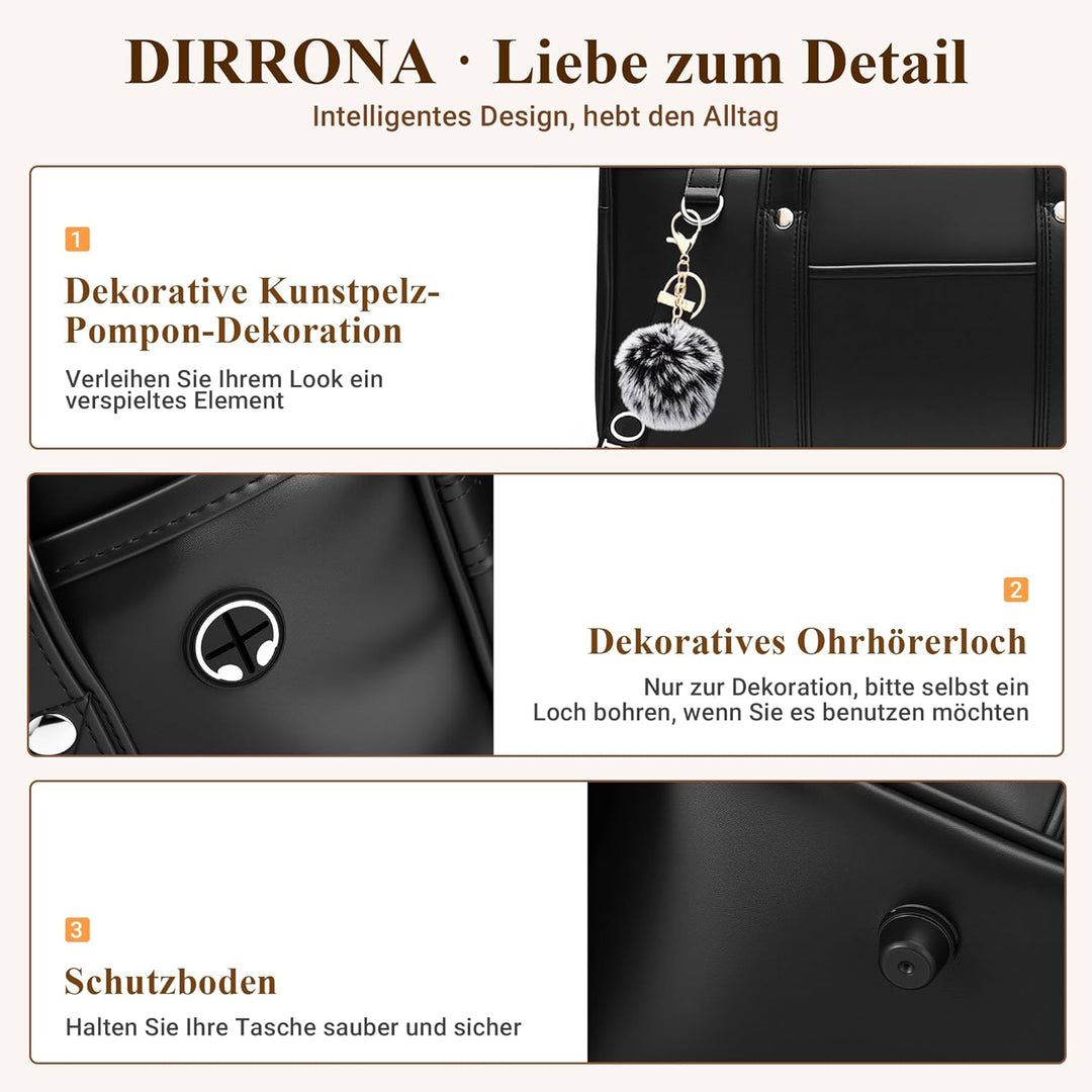DIRRONA Damen Schultertasche Japanische Schule Handtasche Lässig Kawaii JK Tasche Grosse PU Leder Da