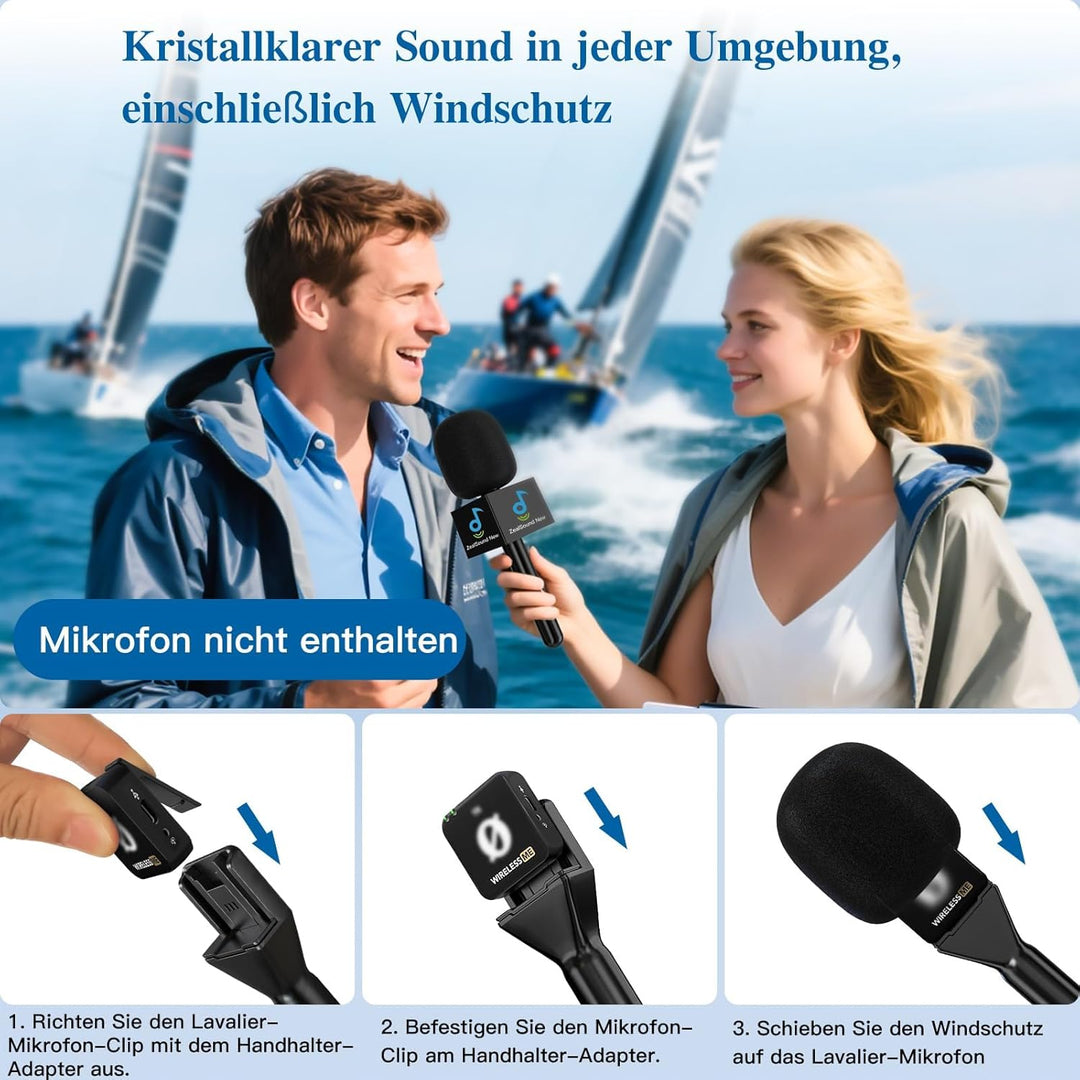 ZealSound Handheld Adapter für DJI Mic 2/Mini,Rode Wireless Go 2/3,Hollyland Lark M1/C1, Boya Mini,