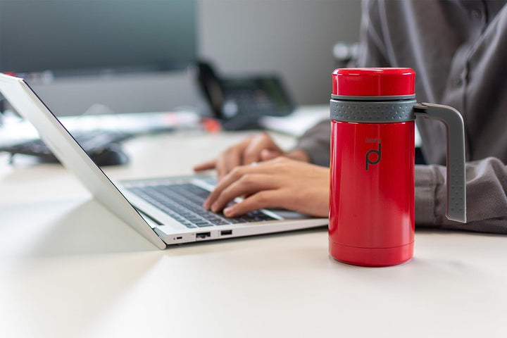 Pioneer Drinkpod Travel Mug with Handle, 0.45L, Red Rot, Rot