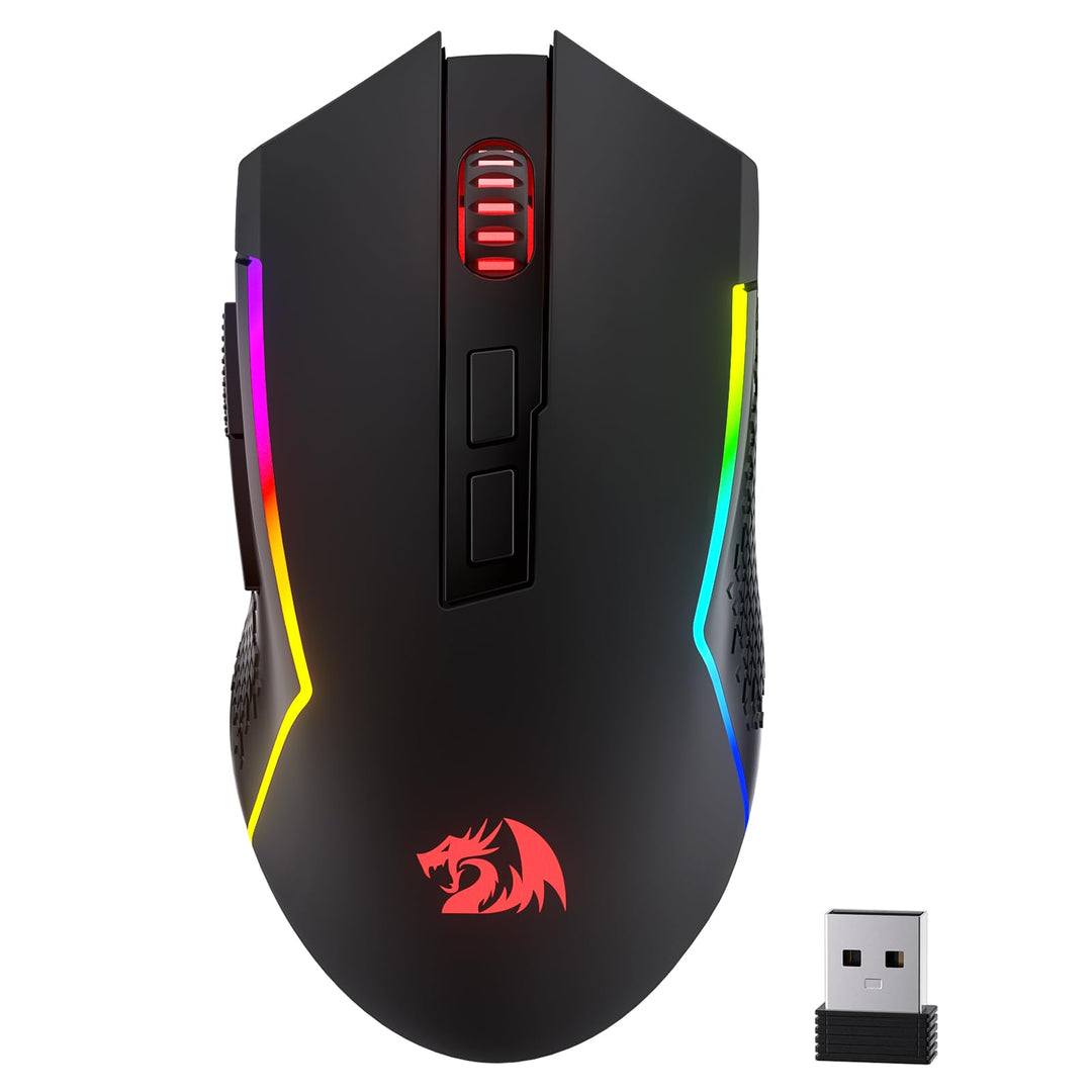 Redragon M693 LIT Kabellose Gaming-Maus, 12800 DPI-Mäuse mit 3-Modus-Verbindung, BT & 2,4G kabellos,