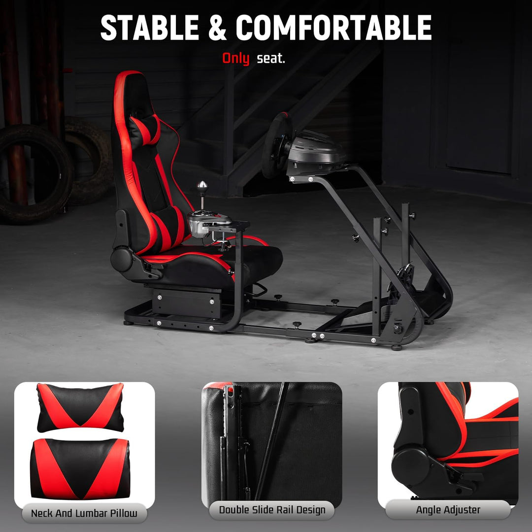 Dardoo Racing Gaming Bucket Seat mit verstellbaren Doppel Slide Adapt Racing Simulator Cockpit Drivi