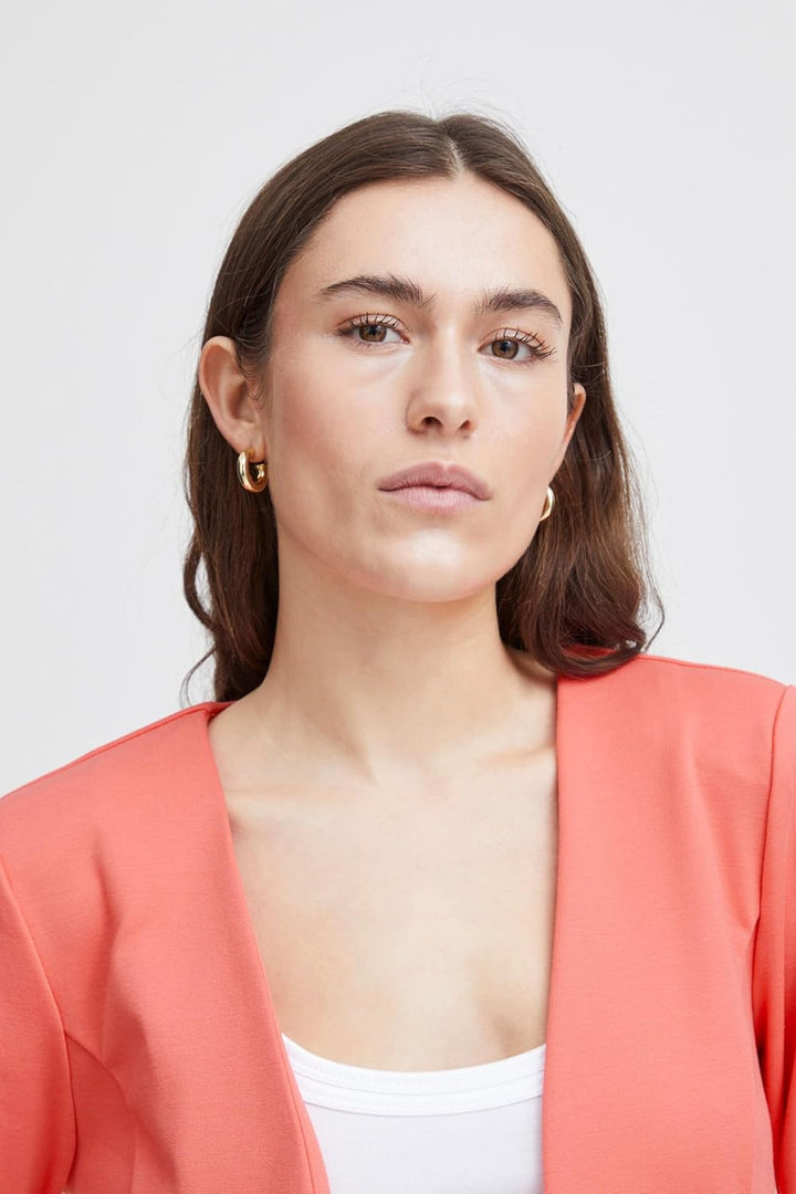 ICHI IHKATE Short BL Damen Blazer Kurzblazer Jacke Kurzblazer mit Stretch M Calypso Coral (171744),