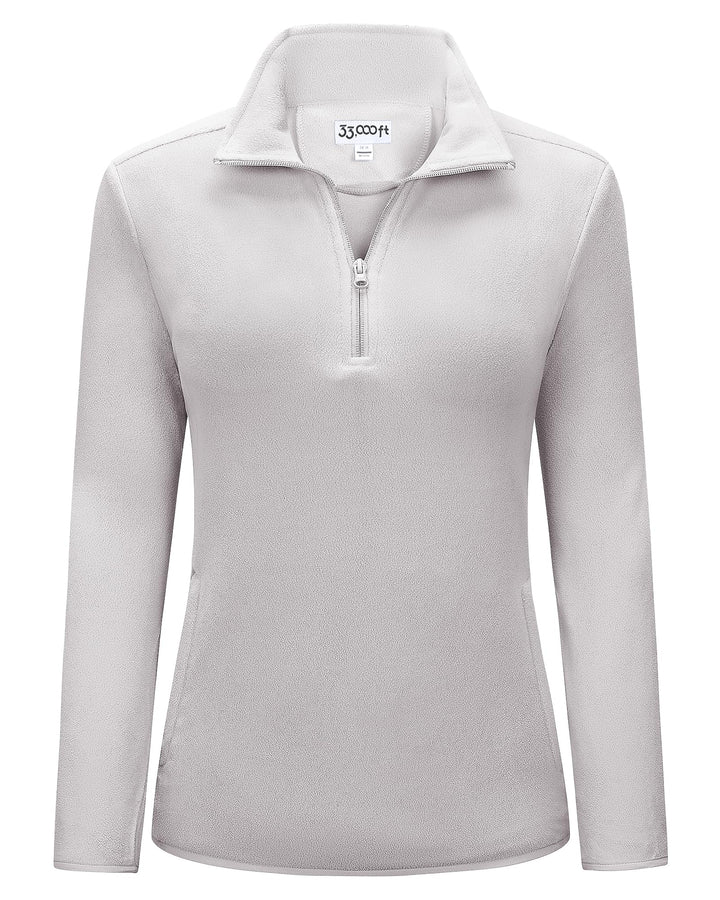 33,000ft Damen Fleece Pullover mit Halbreissverschluss Fleeceshirt Winter Warm Ski-Pullover Microfle