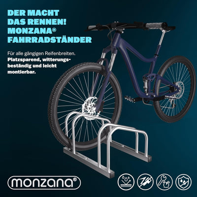 MONZANA® Fahrradständer für 2 Fahrräder 30-65 mm Reifenbreite 37 cm Radabstand Radständer Mehrfachst