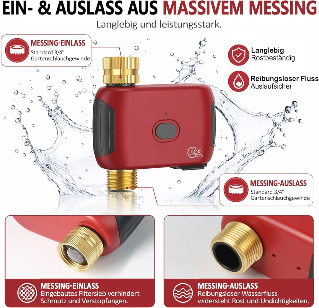 GIEX WLAN Bewässerungscomputer, Smarter Wasserhahn-Timer für Gartenbewässerung, kompatibel mit Alexa