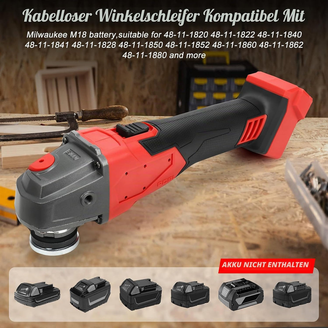 Akku-Winkelschleifer für Milwaukee 18 V Akku, 125 mm, 12000 U/min, bürstenloses Schleifwerkzeug mit